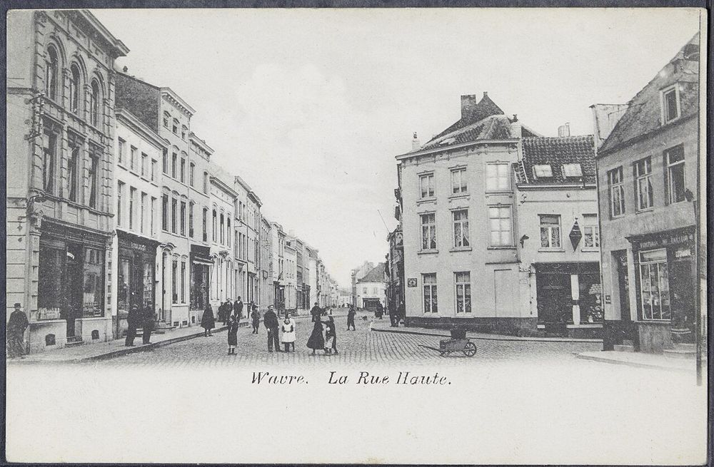 Carte postale ancienne de la rue Haute à Wavre